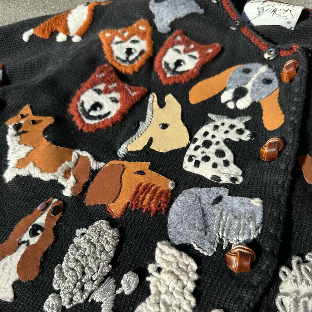 Michael Simon Vintage 1990s Dog Cardigan - Picture 11 of 15